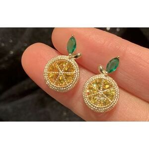 Orange‎ Fruit Slice Earrings Jewelry NWT